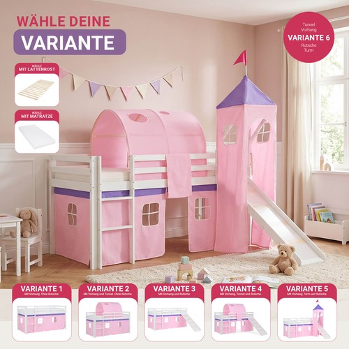 Hochbett kinder 90x200 - 90x200, cm